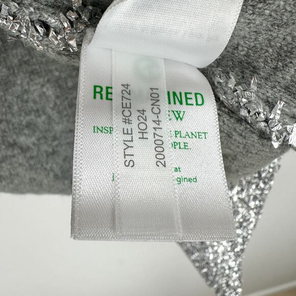 J.Crew Sweater Lady Jacket Silver Tinsel Yarn Metallic Party Gray Large NWT - Picture 9 of 12